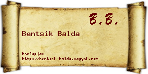 Bentsik Balda névjegykártya